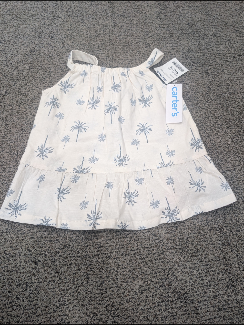 Carter's Cream Palm Tree Print Tank Top